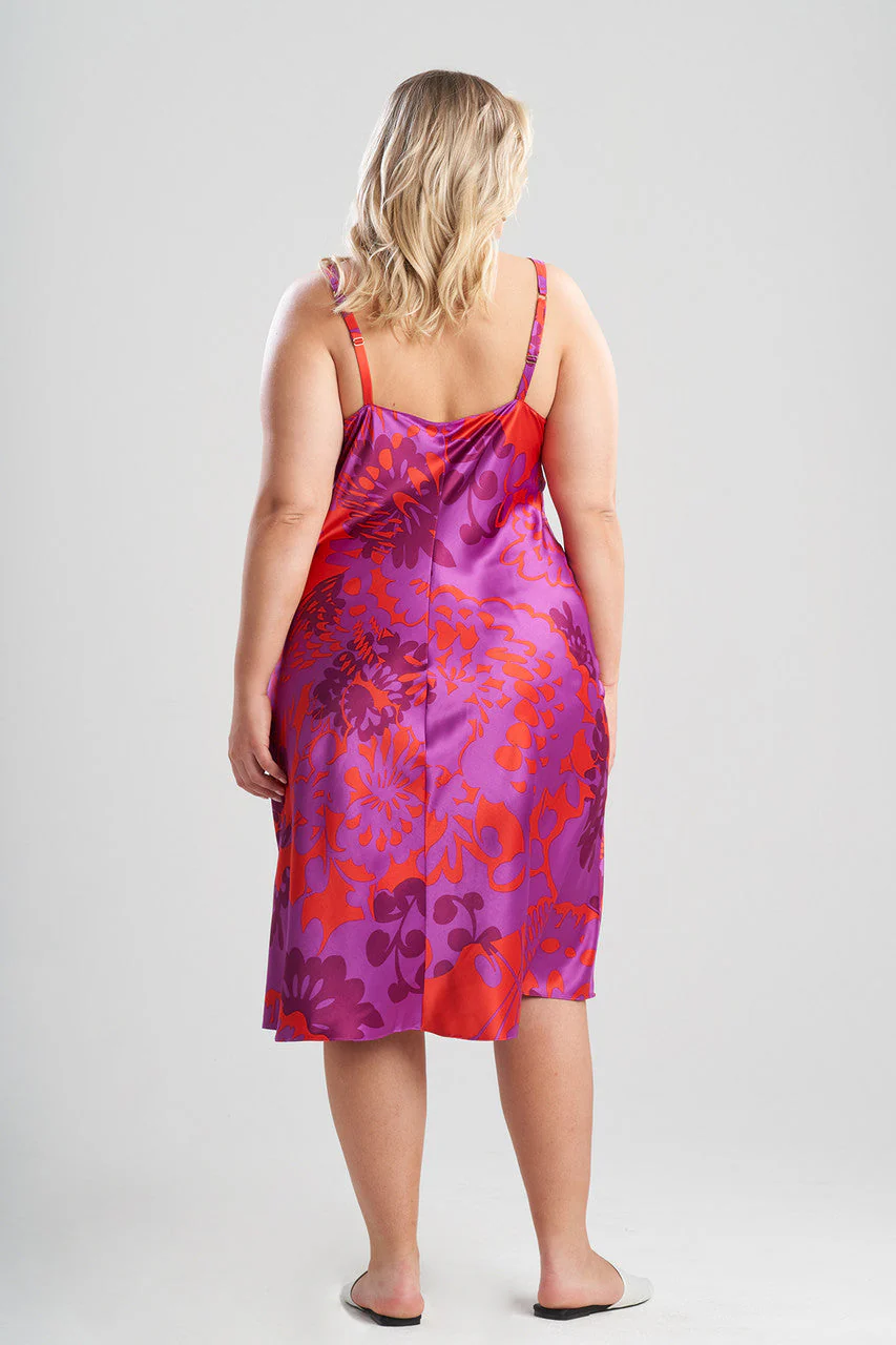 Soleil-Printed Matte Satin Gown - Image 4