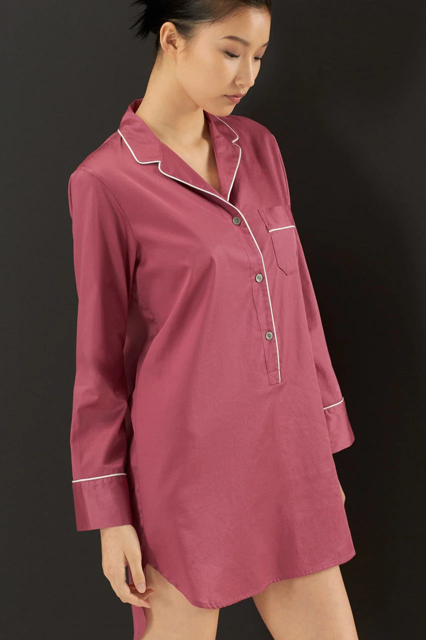 Solid Cotton Sateen Essentials Sleepshirt - Image 3