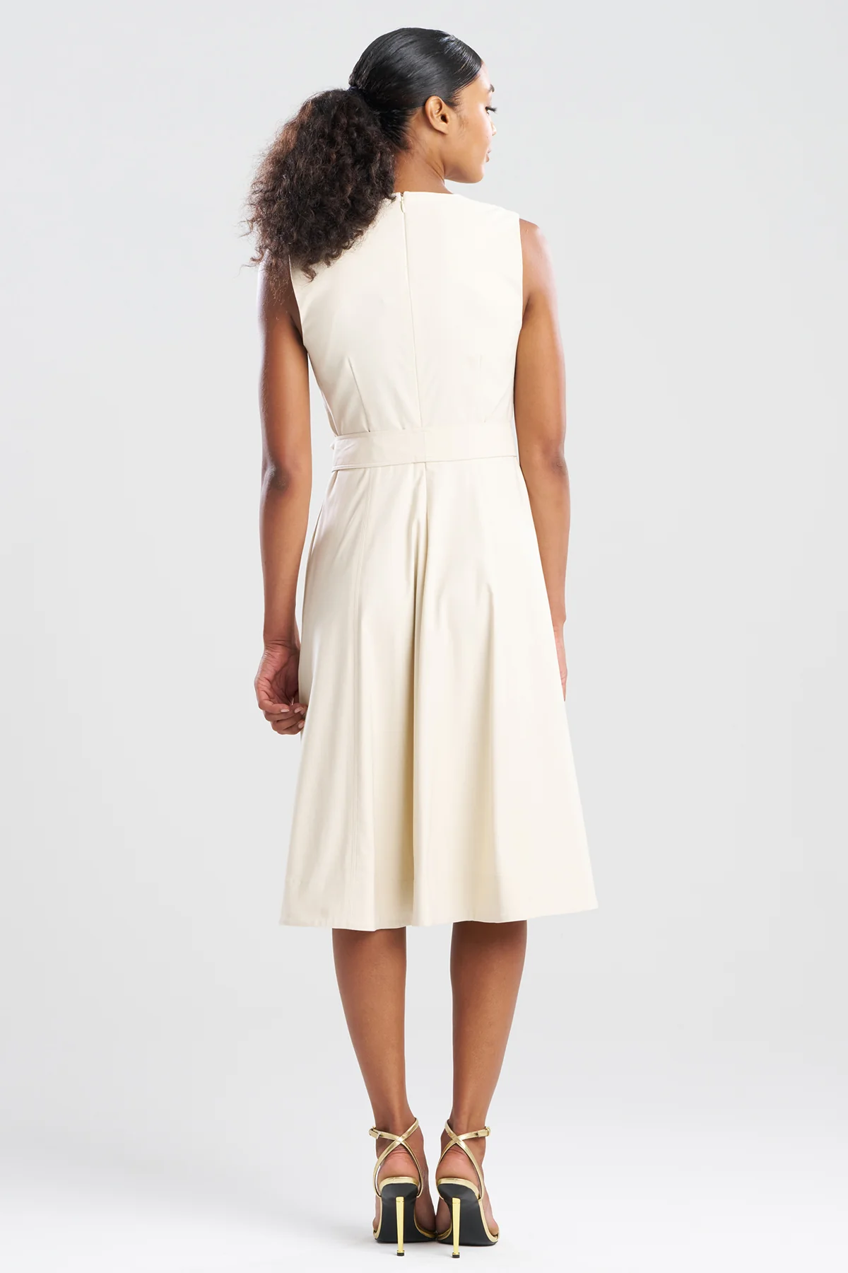 Solid Lightweight Woven Embellished Fit & Flare Dress - Image 2