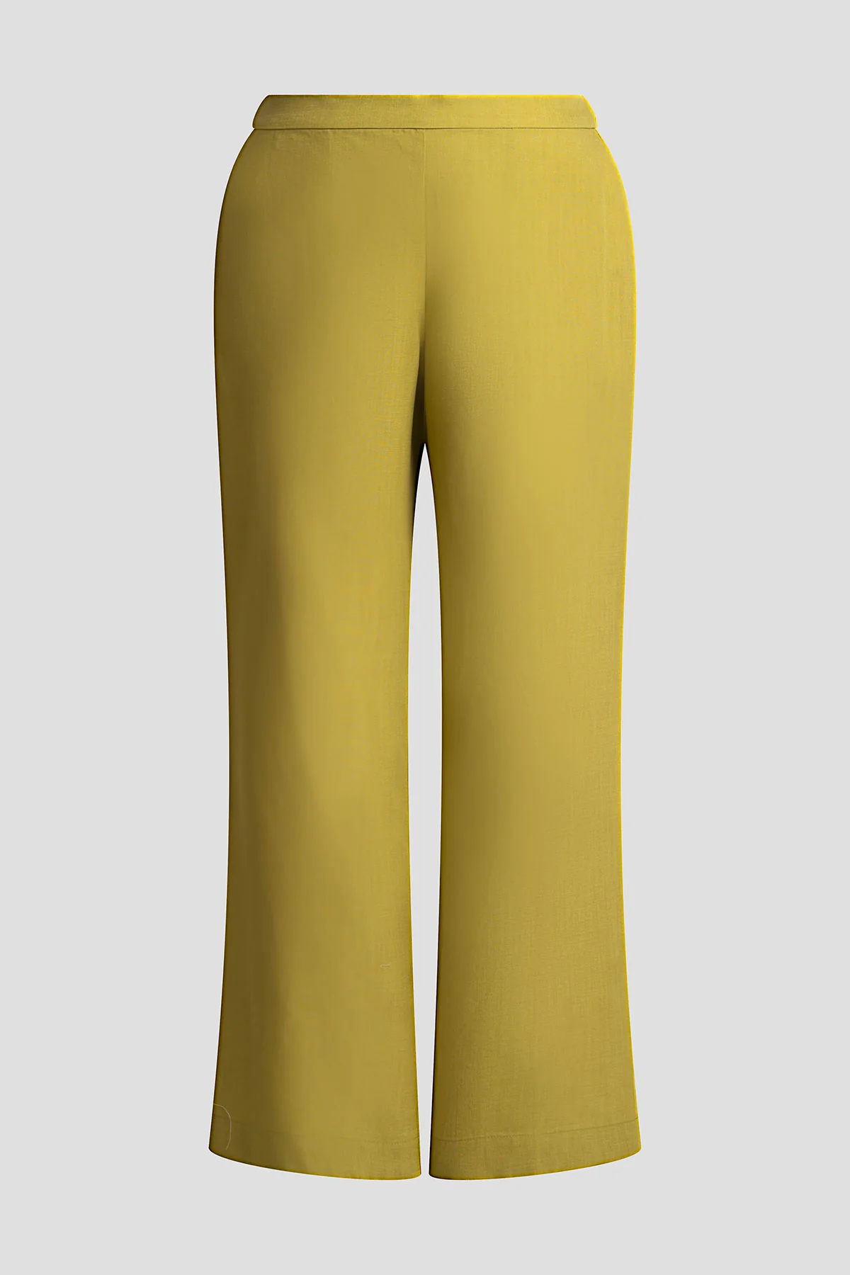 Solid Linen Pull On Straight Leg Pants - Image 5
