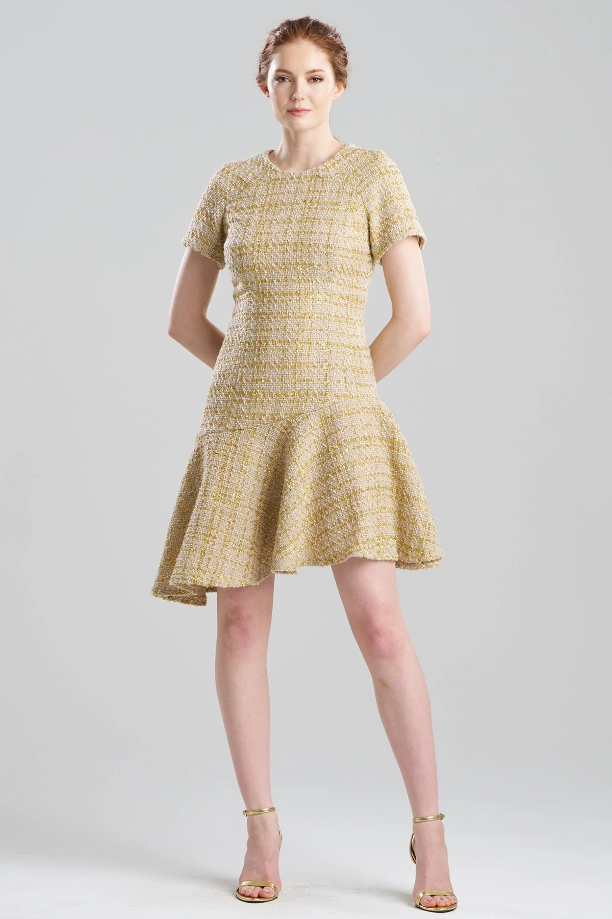Sparkle Tweed Short Sleeve Flounce Dress - Image 2