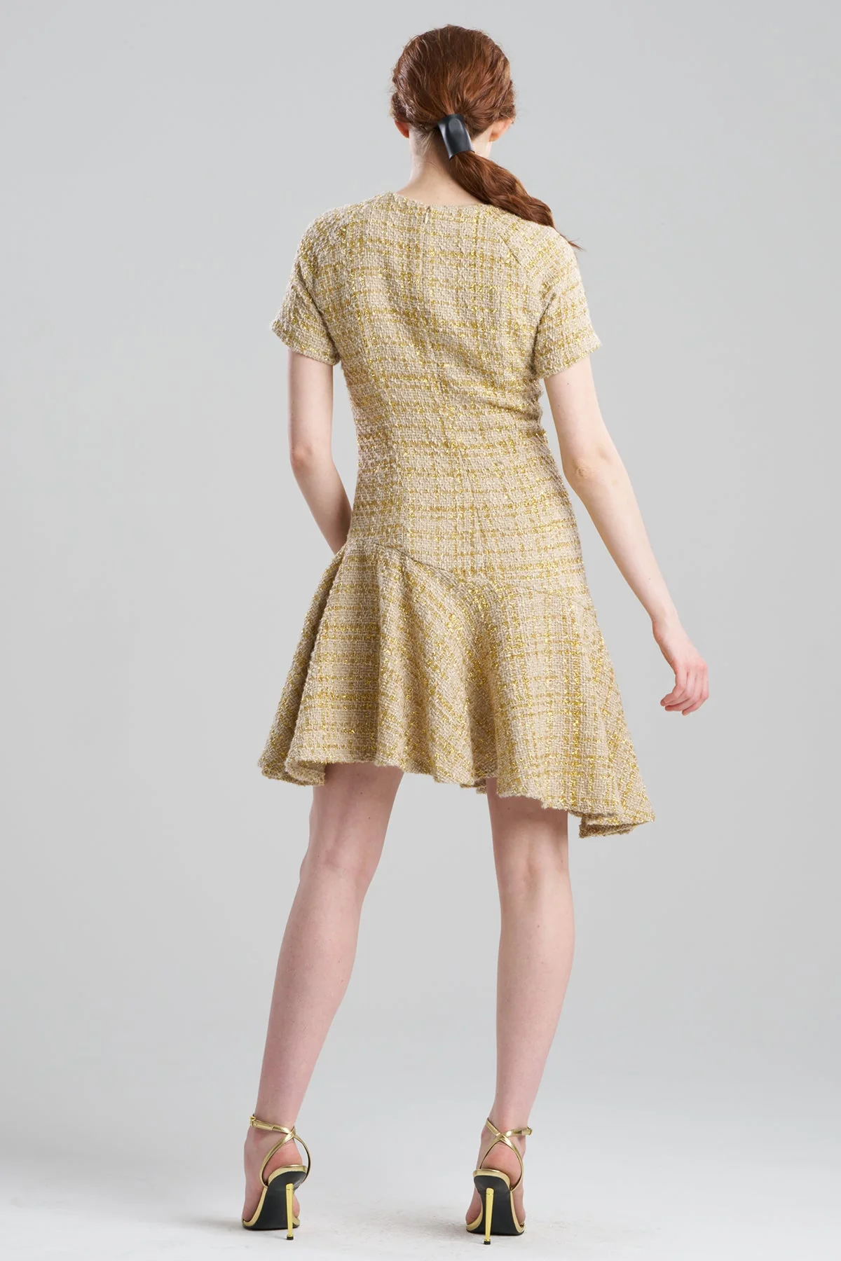 Sparkle Tweed Short Sleeve Flounce Dress - Image 3