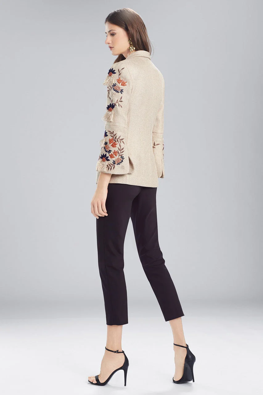 Straw Mixed Media Blazer Jacket - Image 4