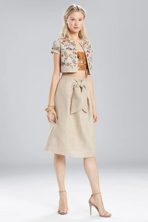 Straw Mixed Media Embroidered Bolero - Image 9