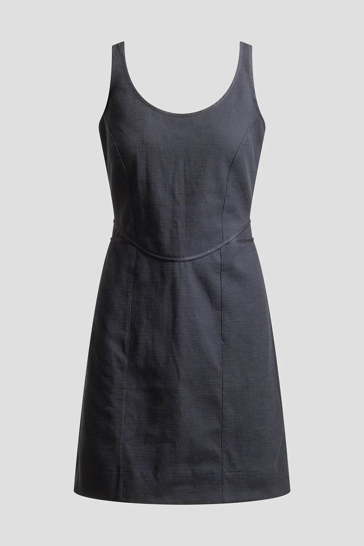 Stretch Basketweave Cotton Mini Dress - Image 4