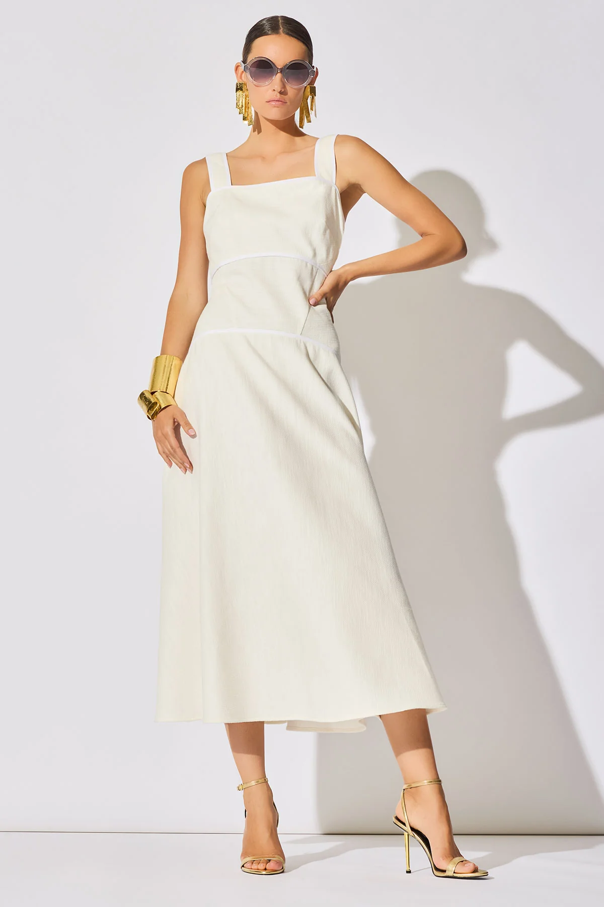 Stretch Basketweave Cotton Sundress