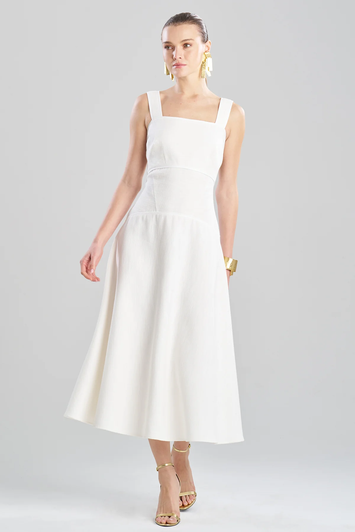 Stretch Basketweave Cotton Sundress - Image 2