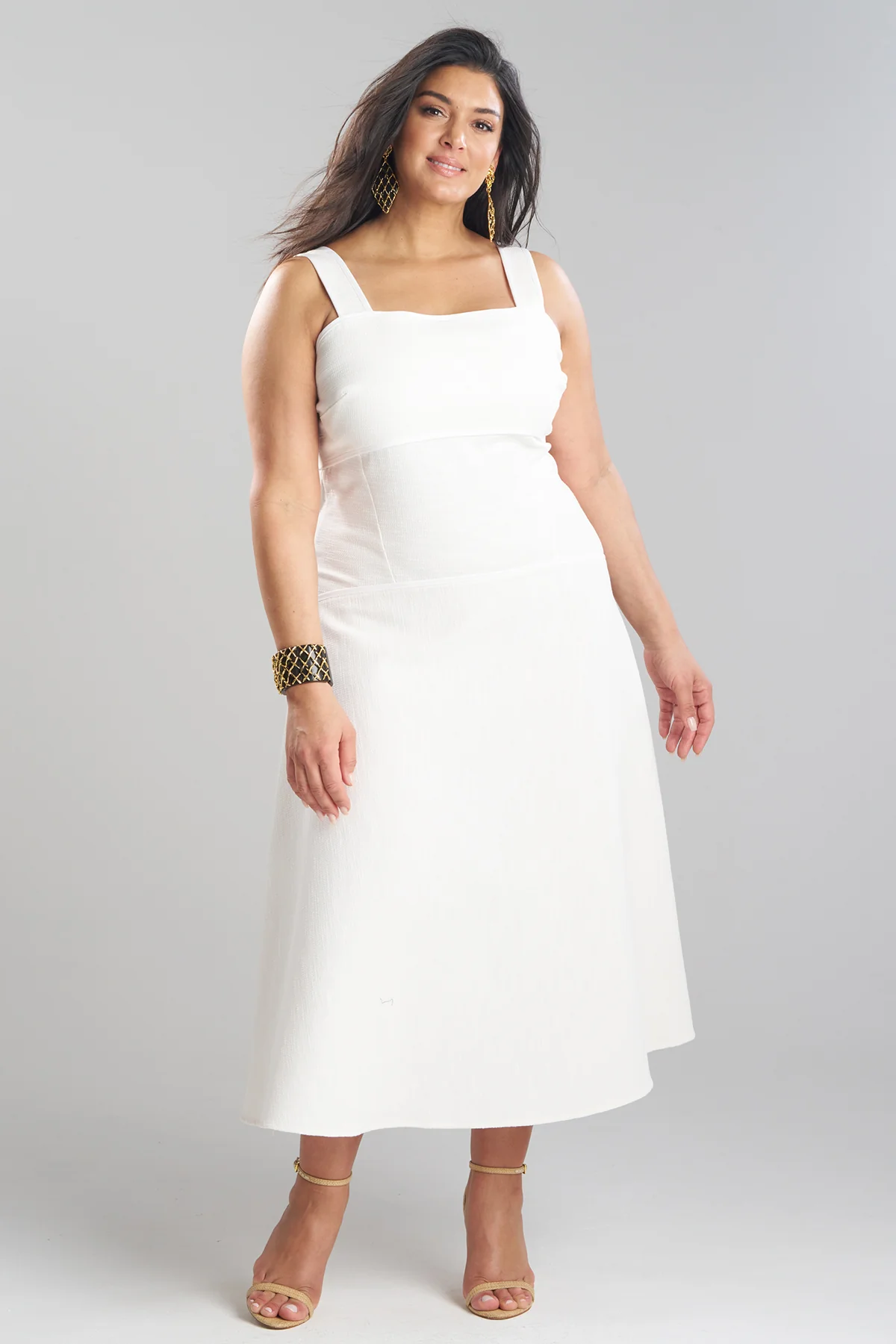 Stretch Basketweave Cotton Sundress - Image 4