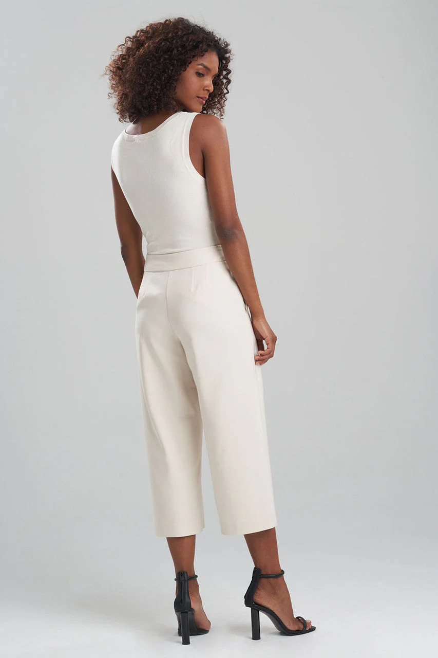 Stretch Cotton Blend Wide Leg Crop Pants - Image 6
