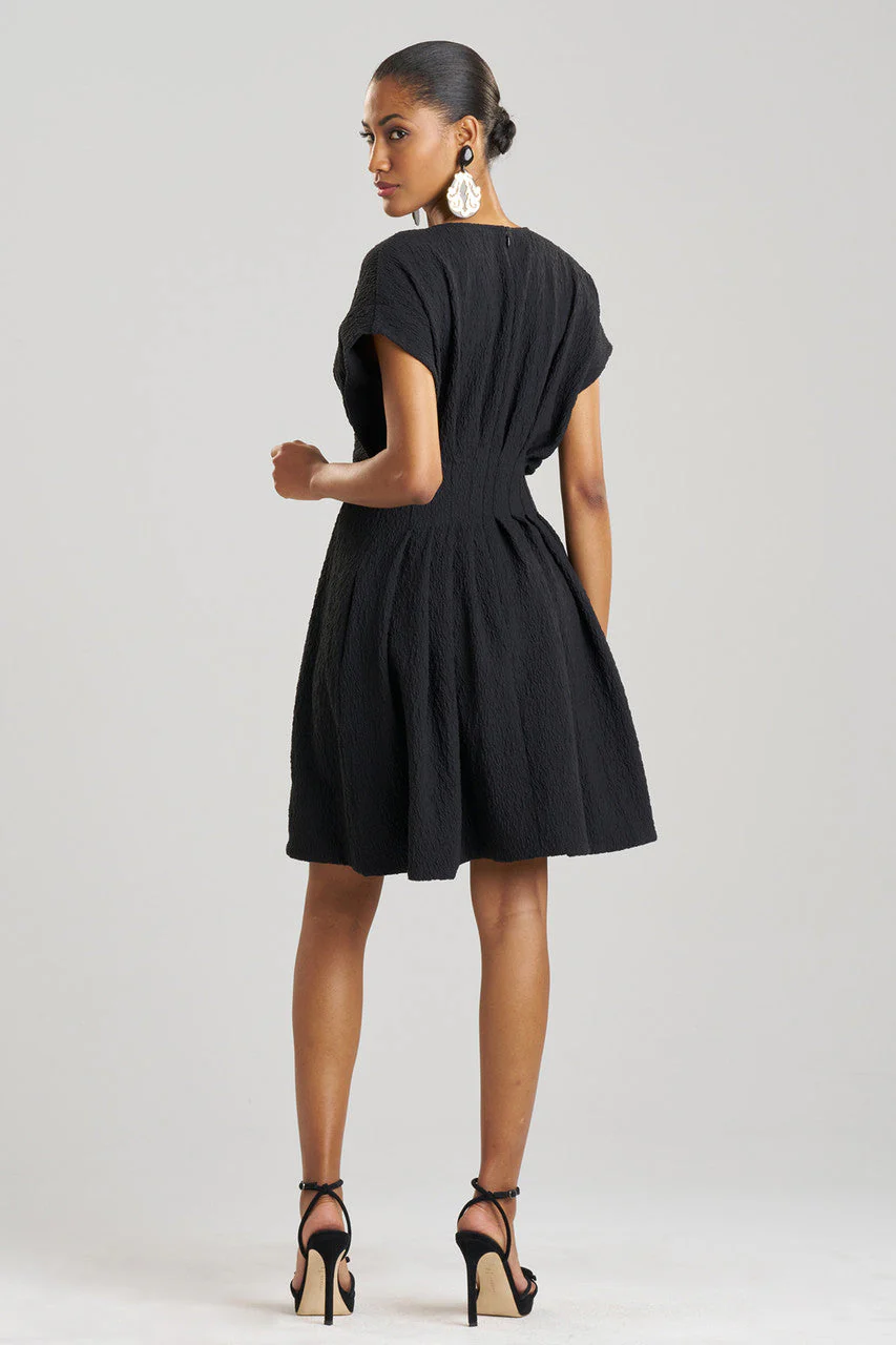 Stretch Texture Jacquard Pleated Dress - Image 3