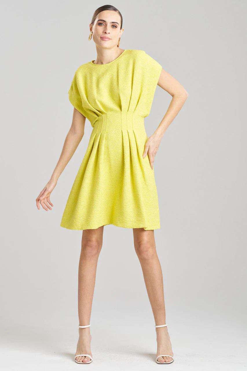 Stretch Texture Jacquard Pleated Dress - Image 2