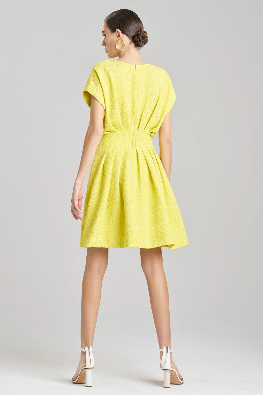 Stretch Texture Jacquard Pleated Dress - Image 3