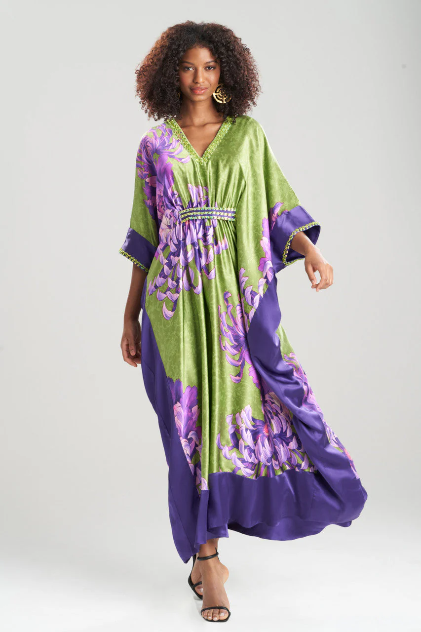 Sumida Charmeuse Embellished Silk Caftan - Image 2