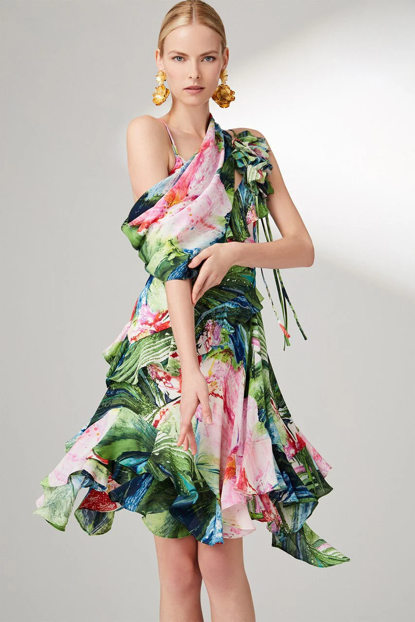 Sunset Palms Ruffle Slip Dress - Image 3