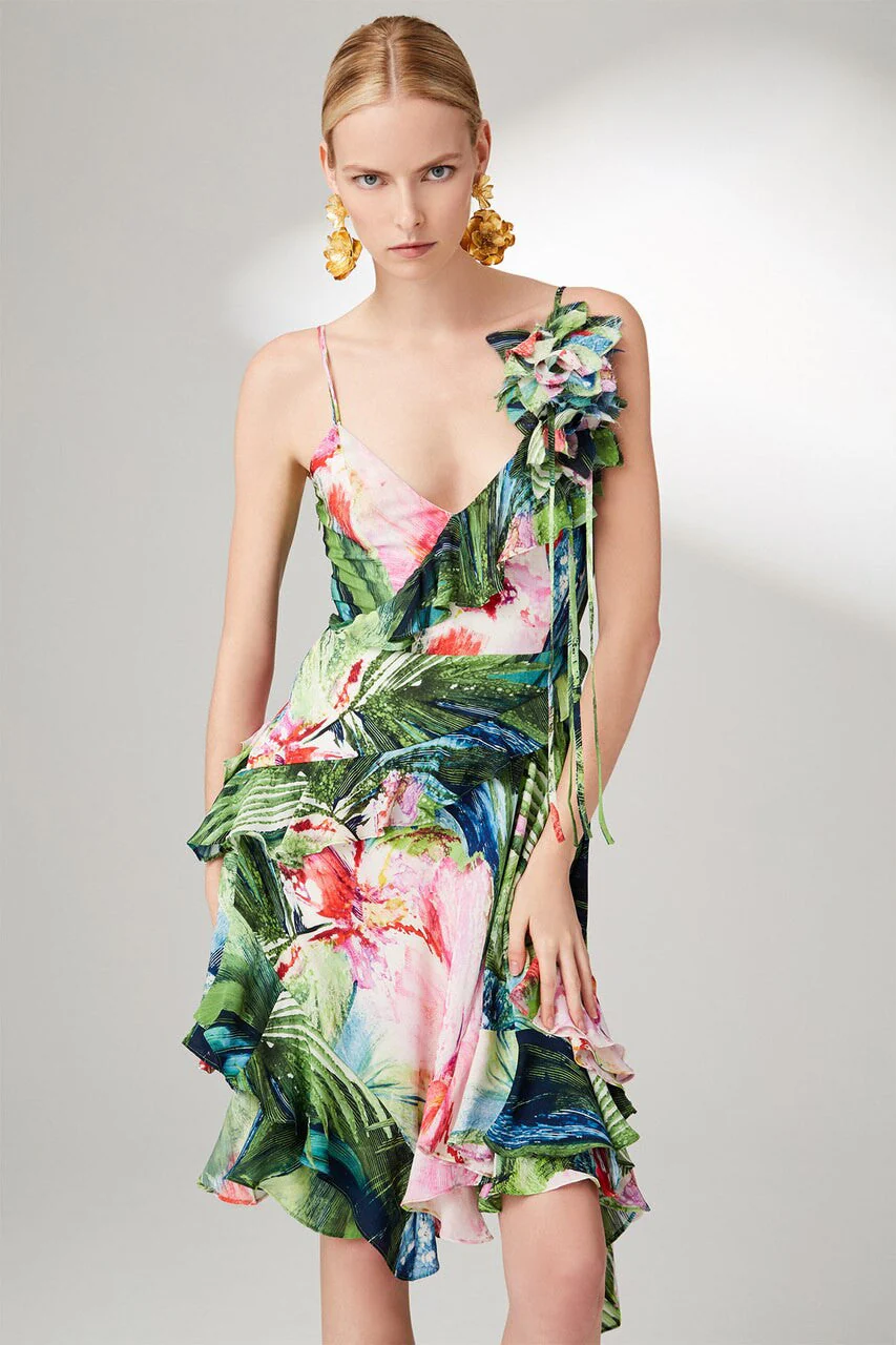 Sunset Palms Ruffle Slip Dress - Image 4