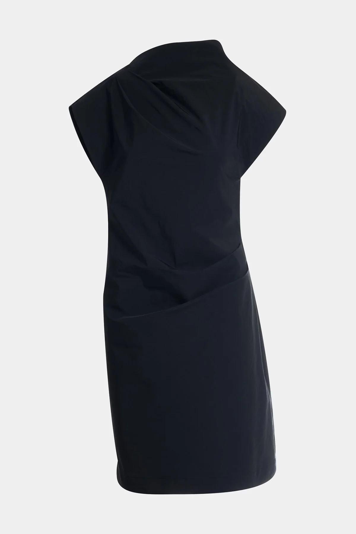 Taffeta Asymmetric Draped Dress - Image 4