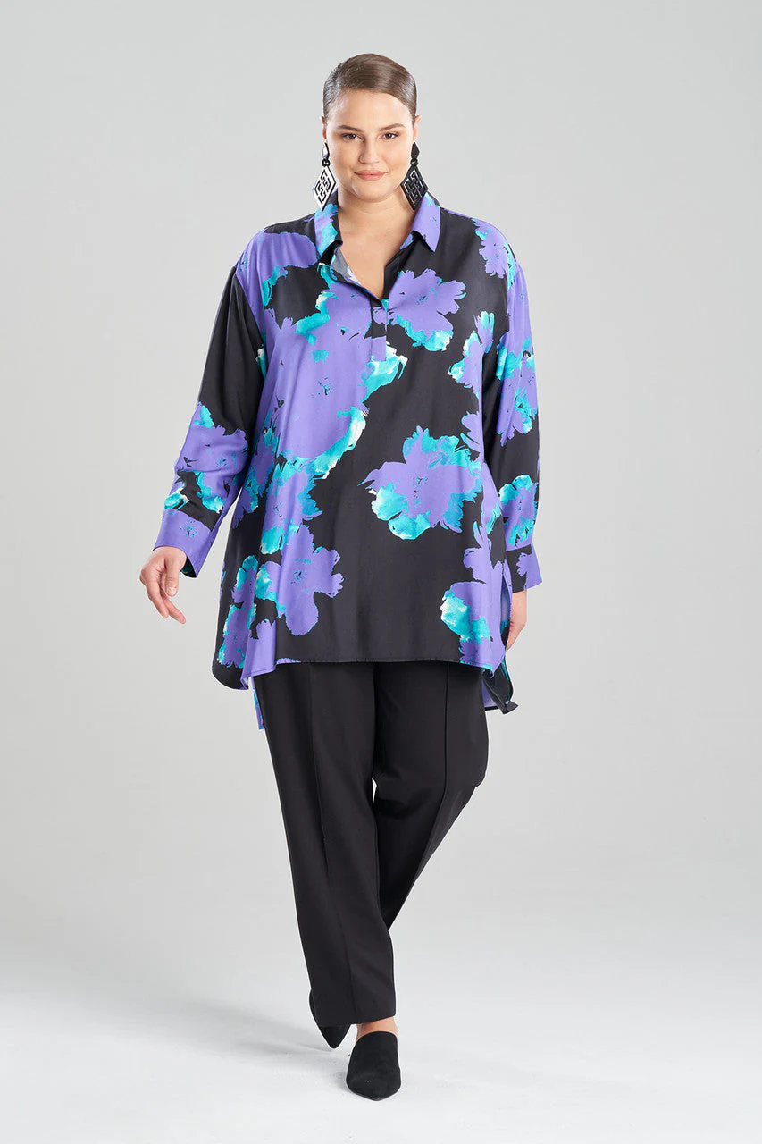 Taichou Cotton Silk Oversized Half Placket Shirt - Image 4