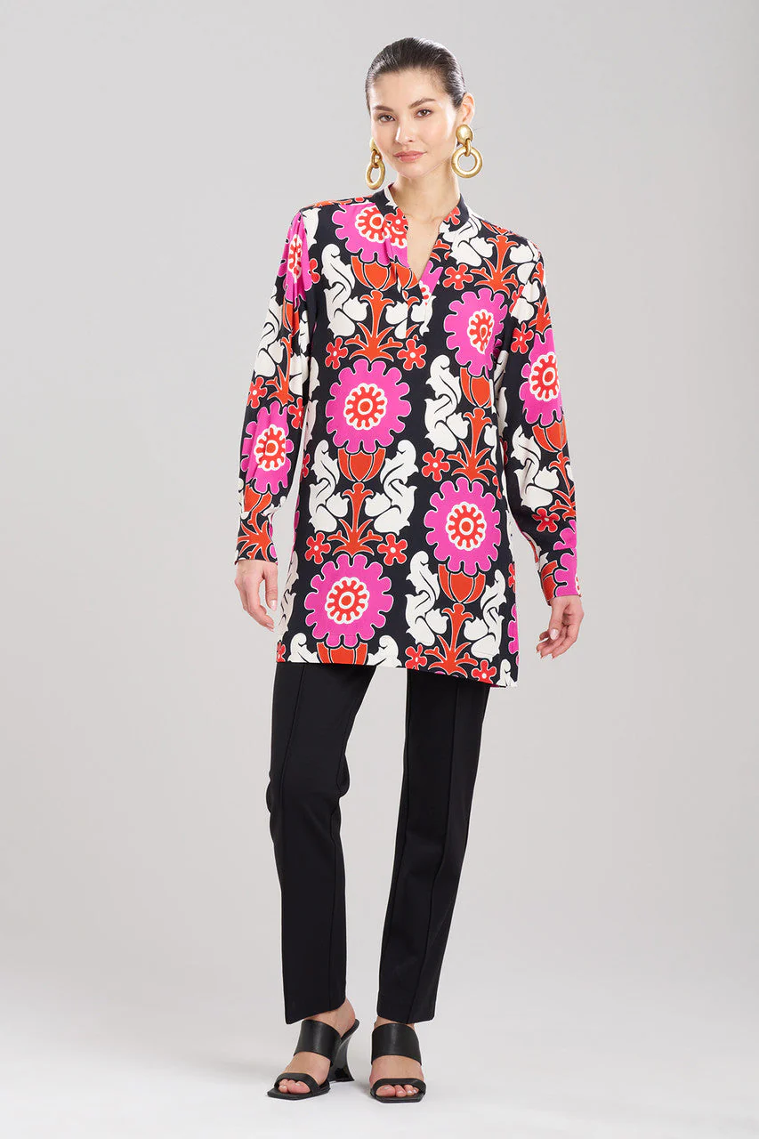 Talitha Crepe Barong Half Placket Shirt