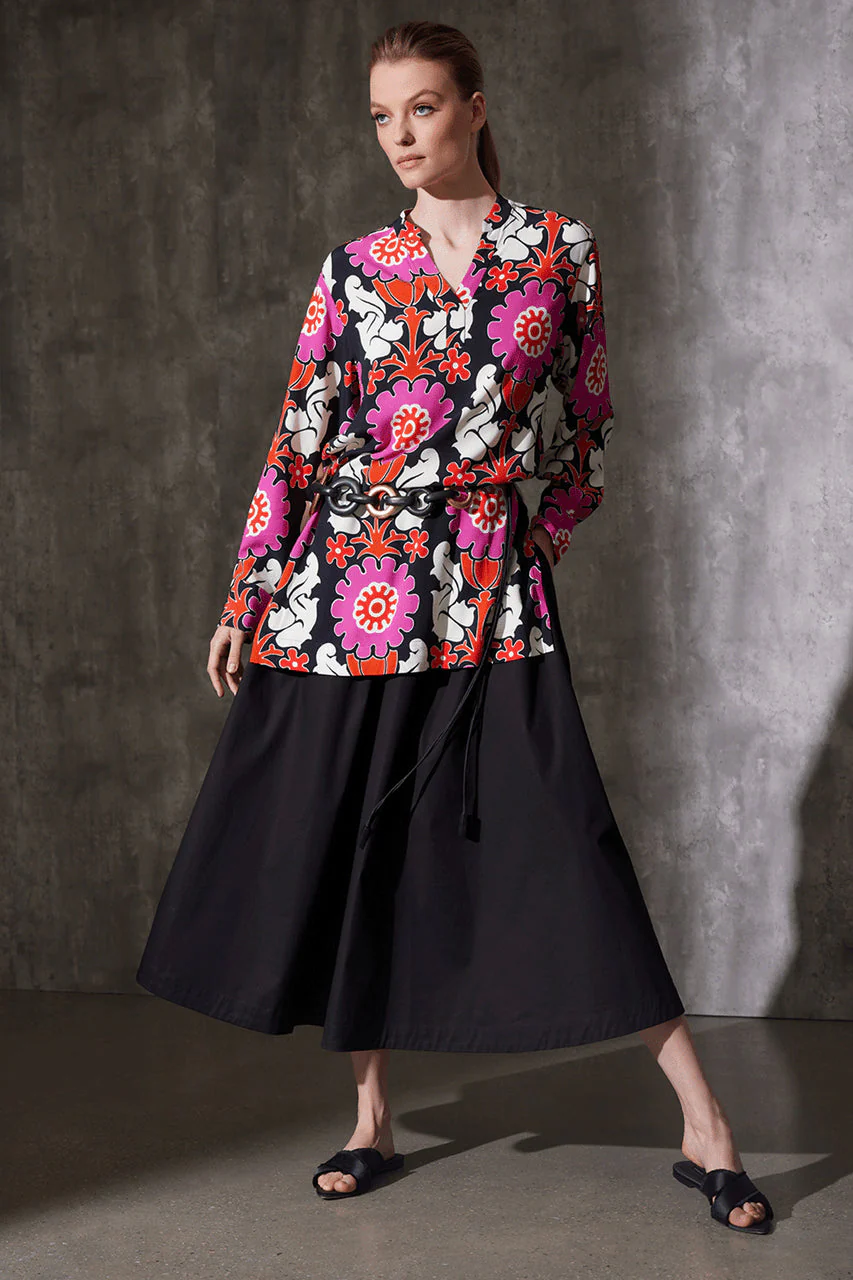 Talitha Crepe Barong Half Placket Shirt - Image 3