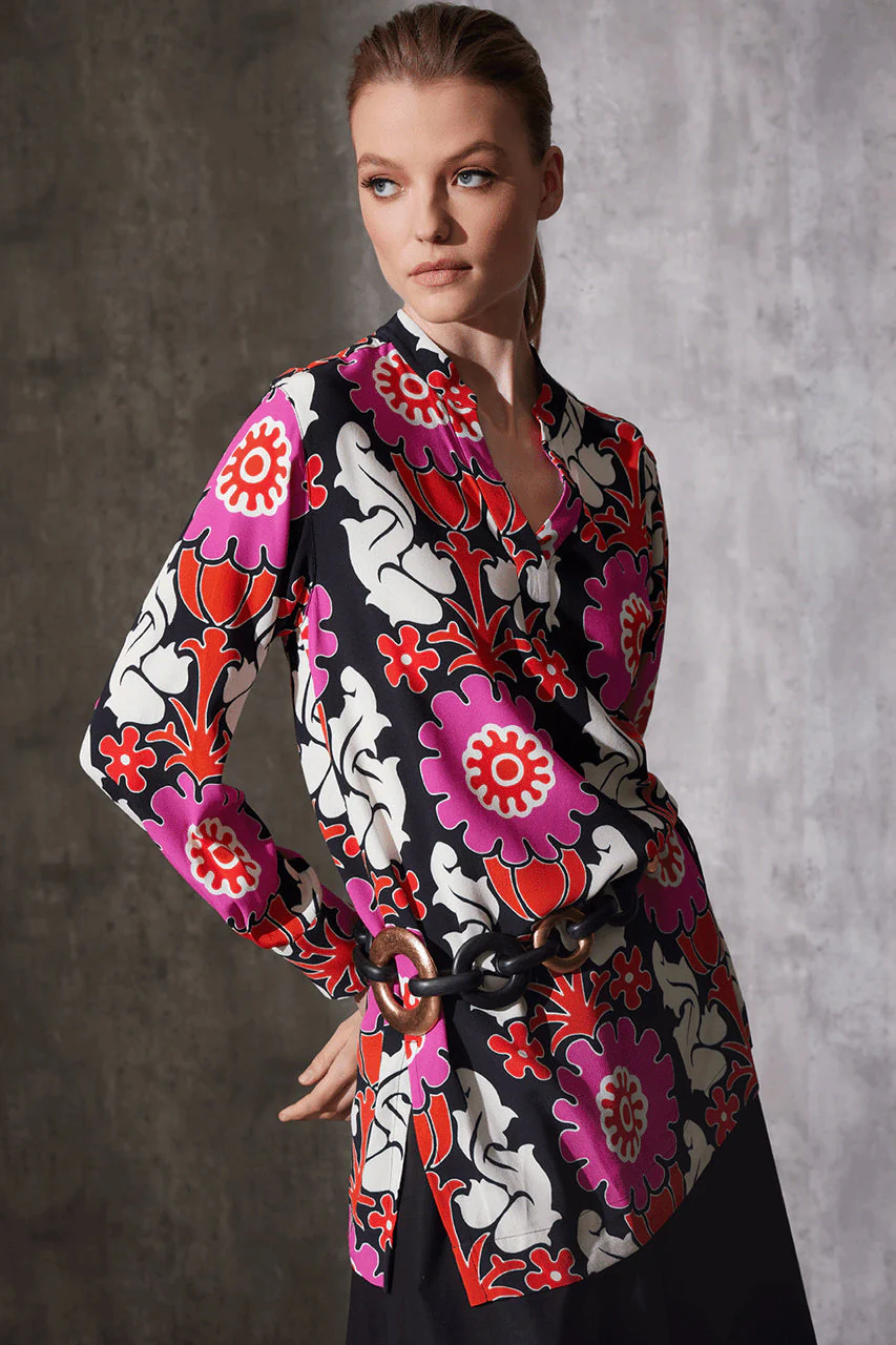 Talitha Crepe Barong Half Placket Shirt - Image 4