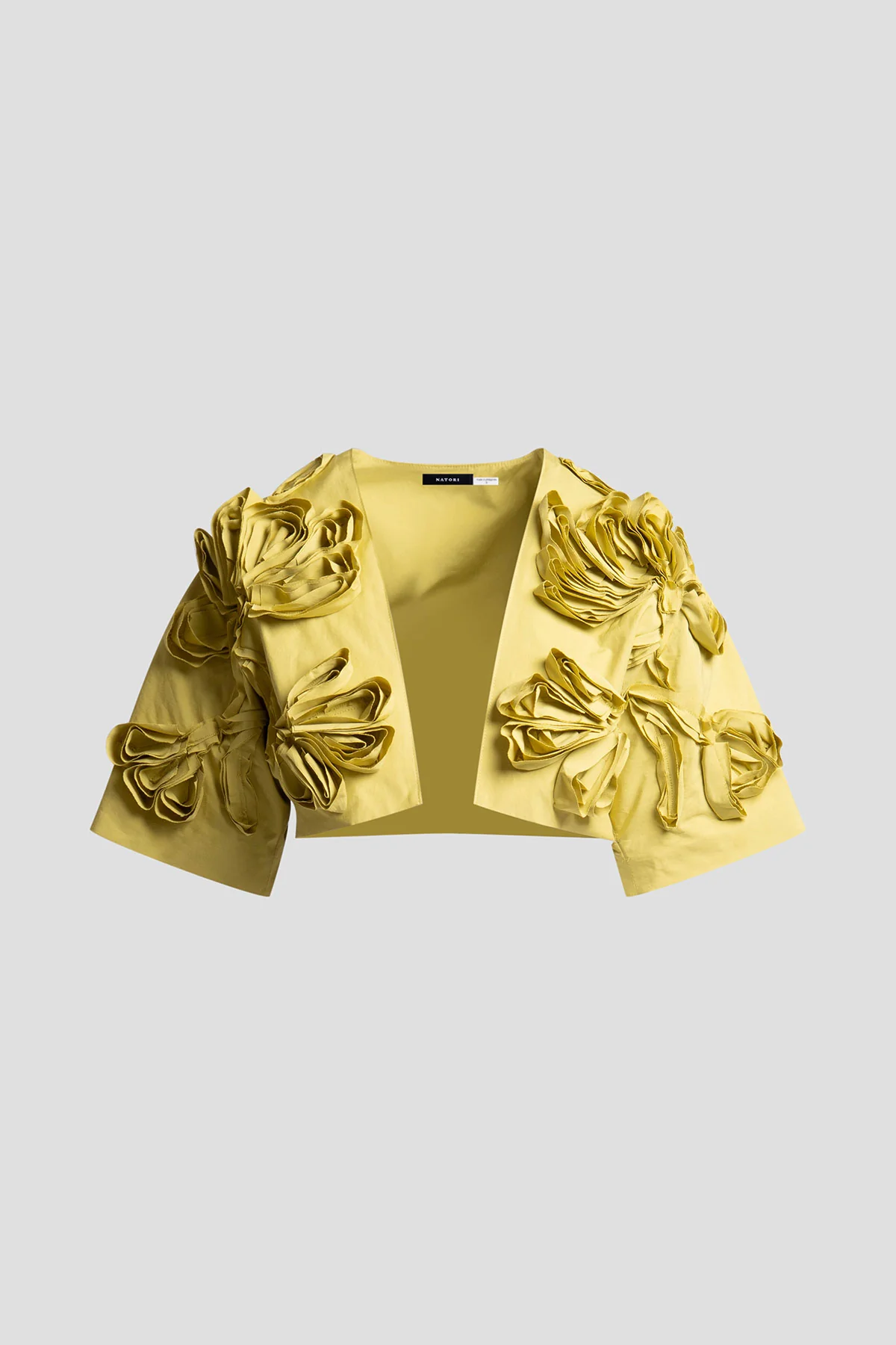 Tech Cotton Taffeta 3D Embroidered Bolero - Image 7