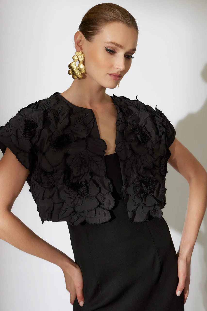 Tech Cotton Taffeta Embroidered Bolero - Image 4