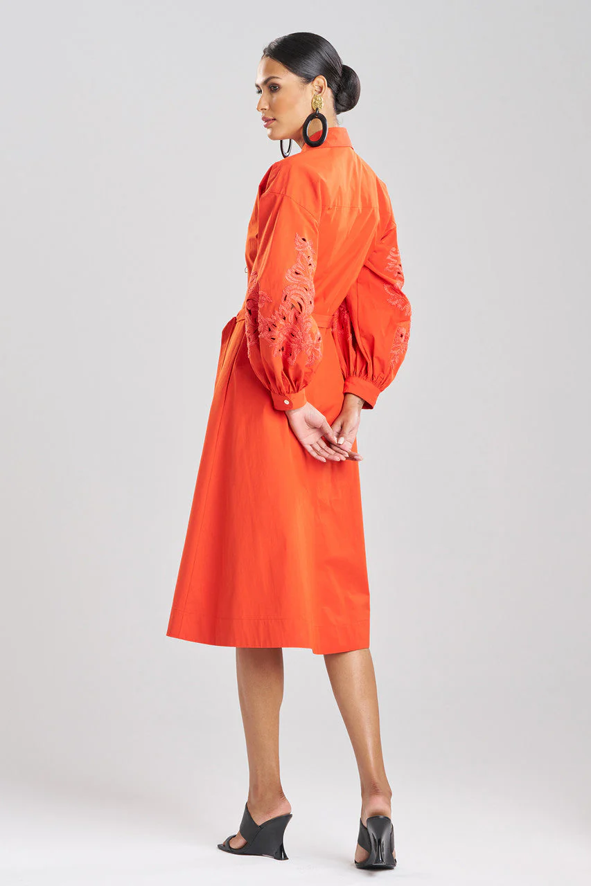 Tech Cotton Taffeta Embroidered Shirtdress - Image 3
