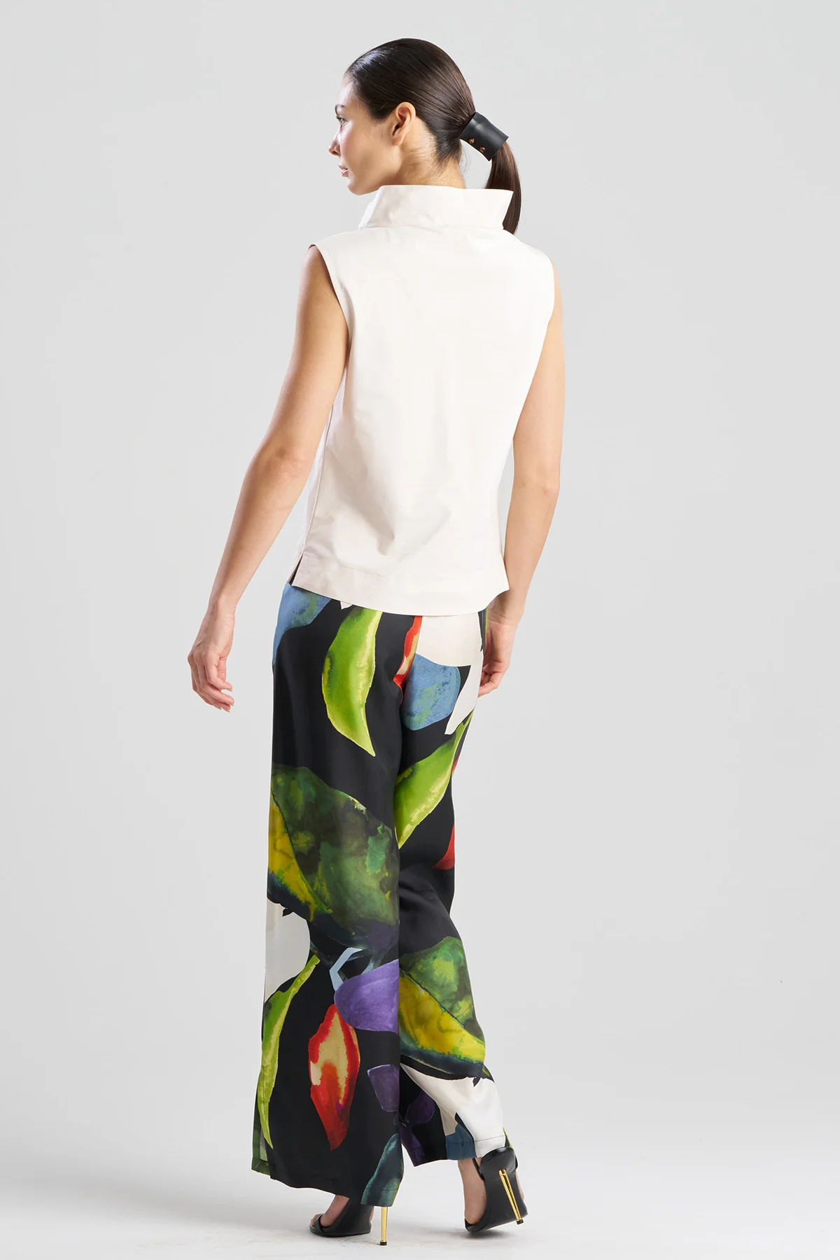 Tech Cotton Taffeta Funnel Neck Top - Image 2