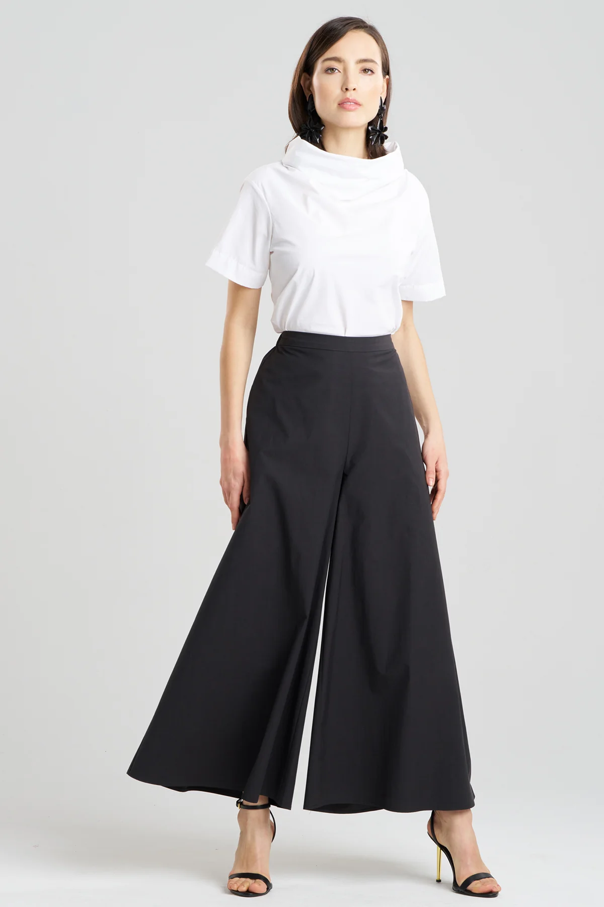 Tech Cotton Taffeta Palazzo Pants