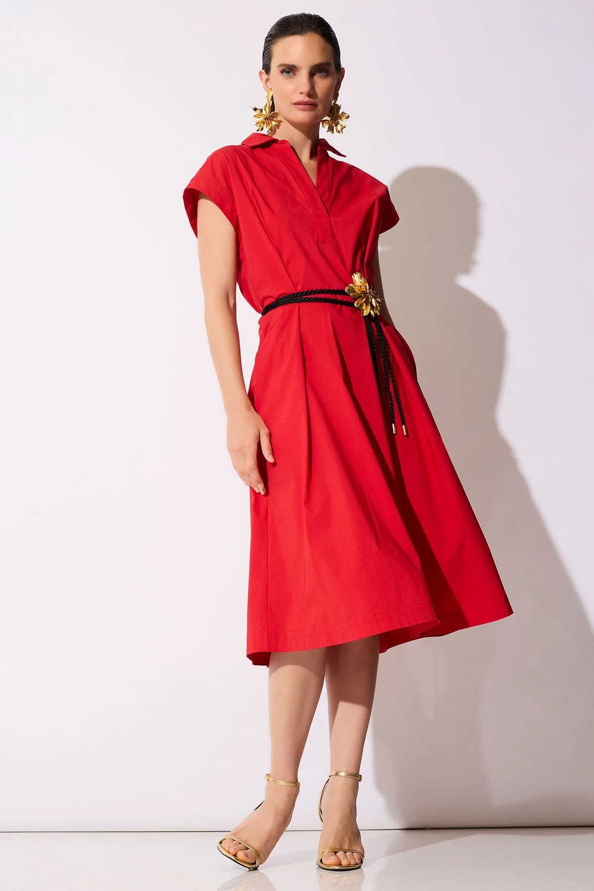 Tech Cotton Taffeta Shirtdress