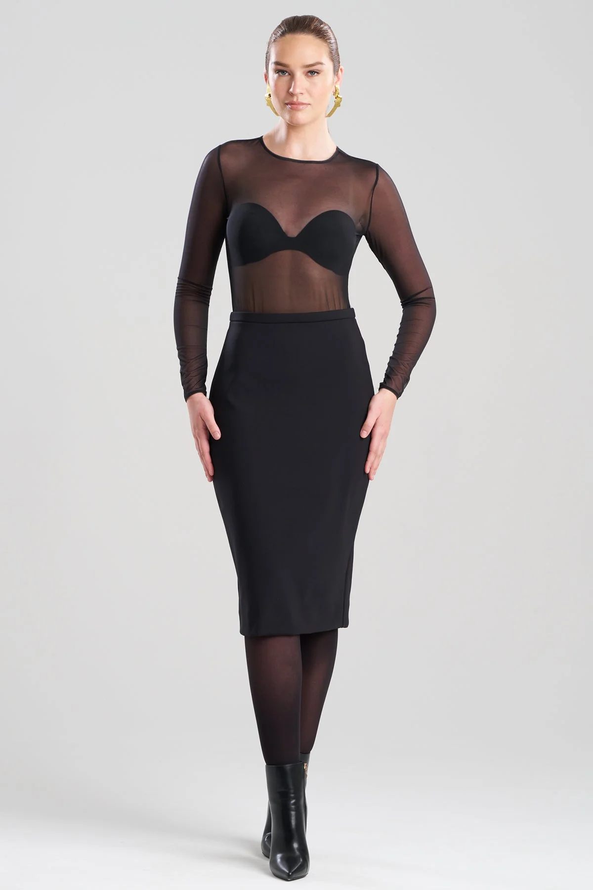 Techno Crepe Pencil Skirt - Image 2