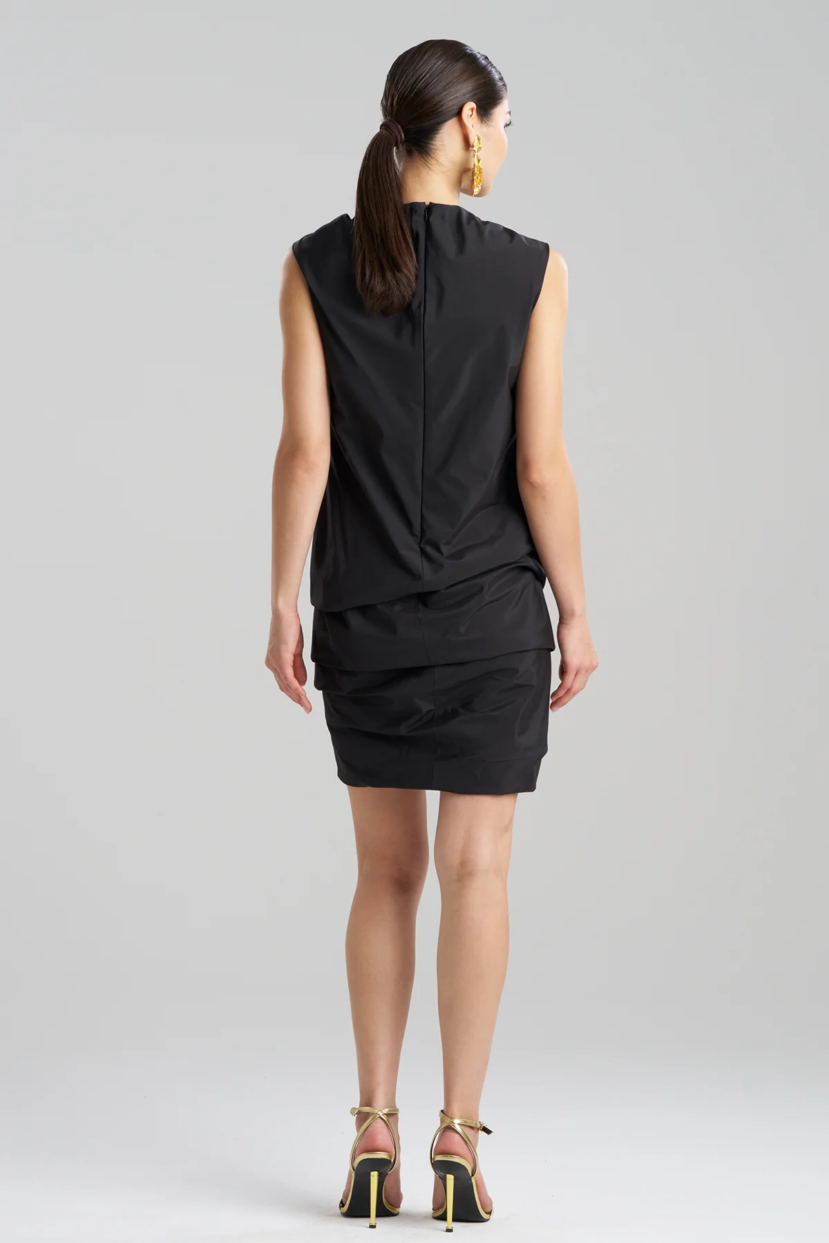 Techno Poplin Asymmetrical Origami Dress - Image 2