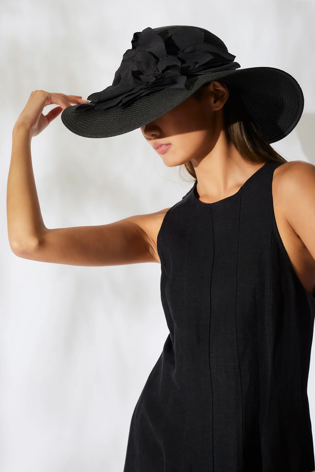 Techno Poplin Cut-Out 3D Applique Straw Hat - Image 4