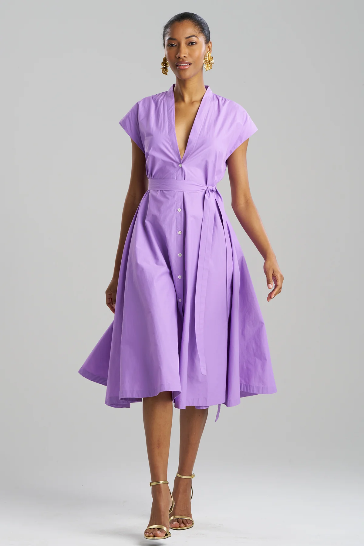 Techno Poplin Tie Front Dress - Image 2