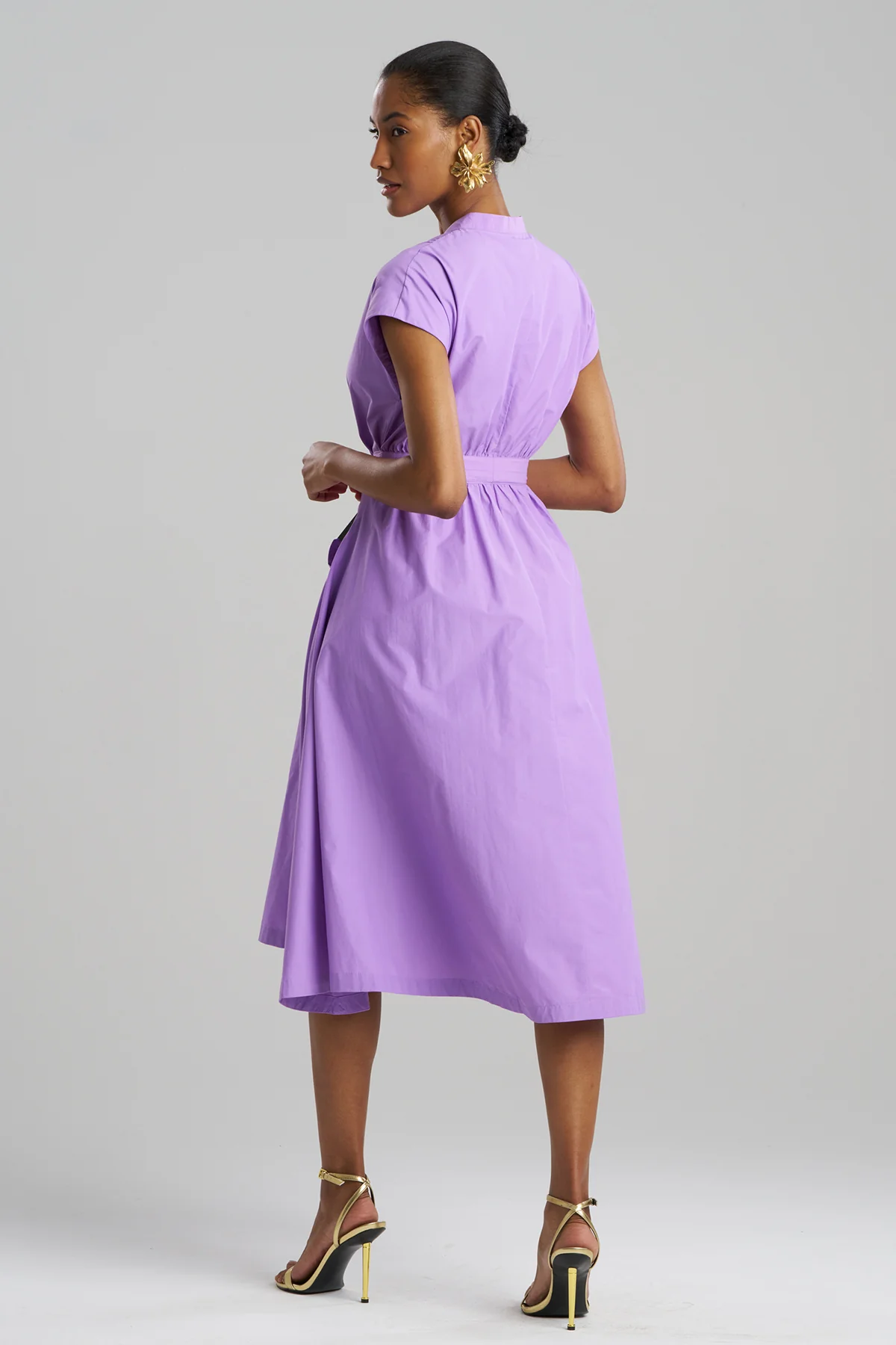 Techno Poplin Tie Front Dress - Image 3