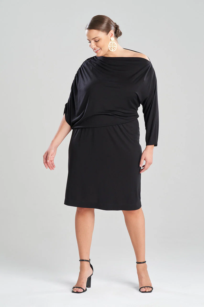 Tencel™ Asymmetrical Drape Dress - Image 3