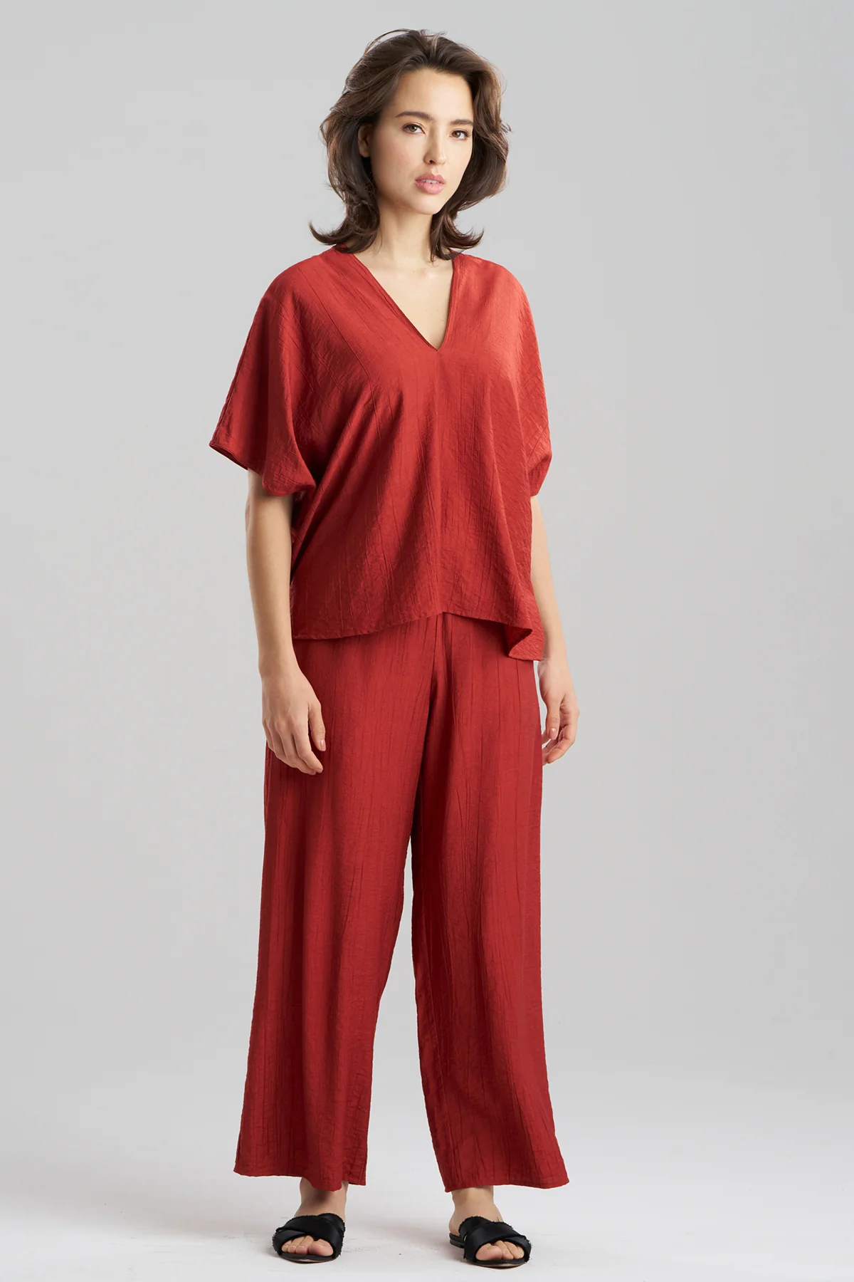 Terra Foil Crinkle Caftan Shirt
