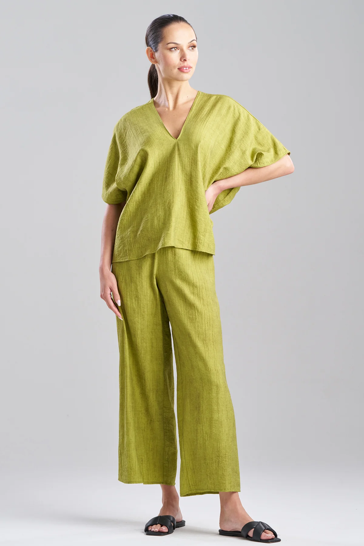 Terra Foil Crinkle Caftan Shirt - Image 2