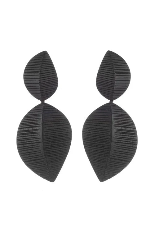 Textured Acacia Wood Leaf Earrings