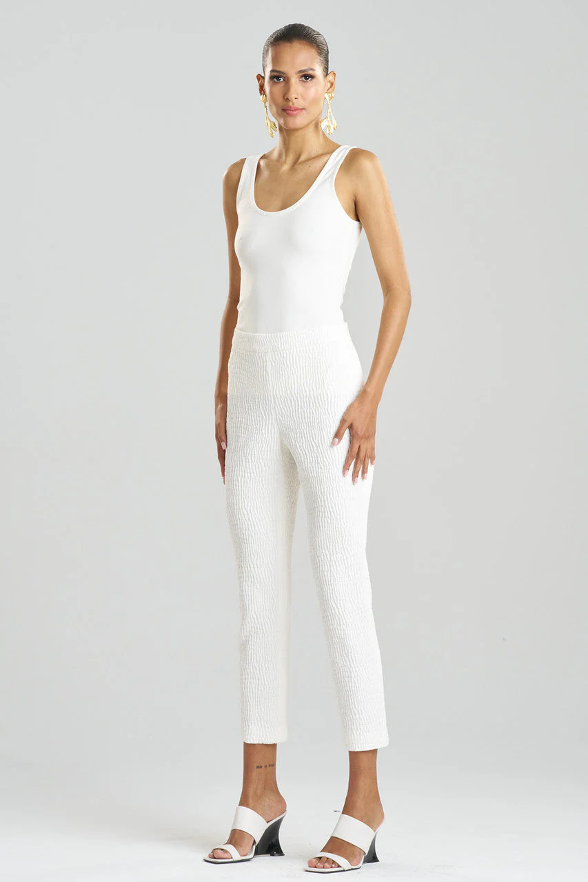 Textured Cotton Jacquard Ankle Pants