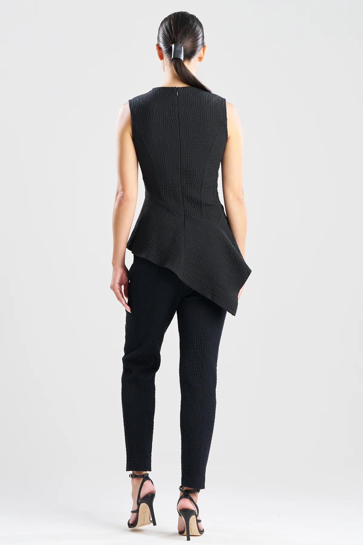 Textured Cotton Jacquard Asymmetric Top - Image 2