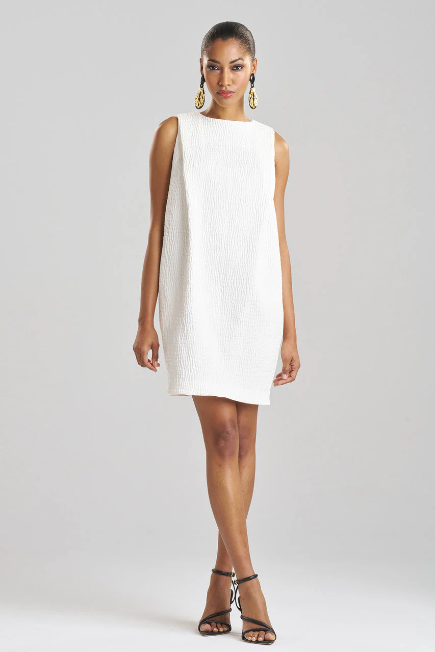 Textured Cotton Jacquard Shift Dress - Image 2