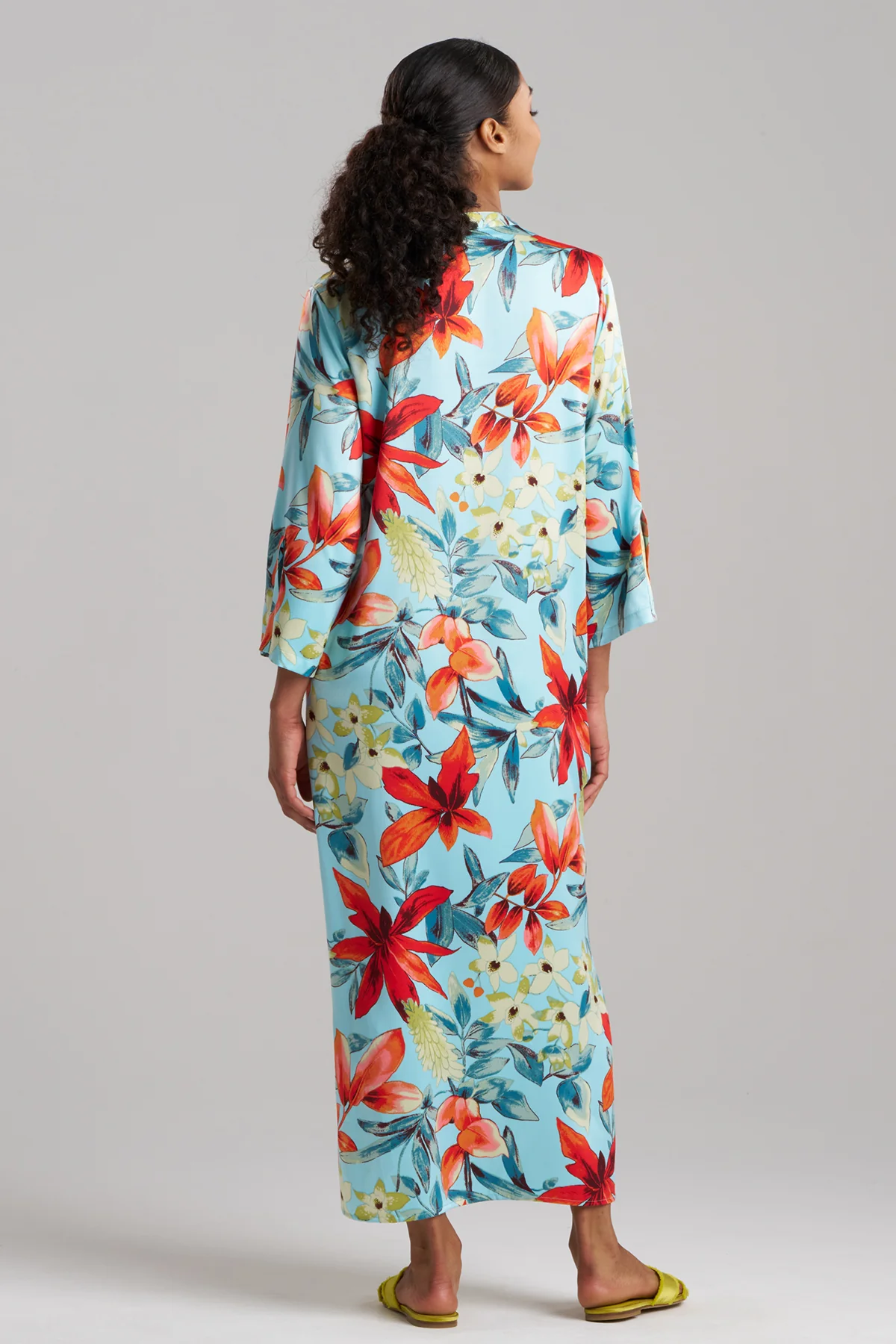 Tropical Breeze Satin Zip Caftan - Image 2