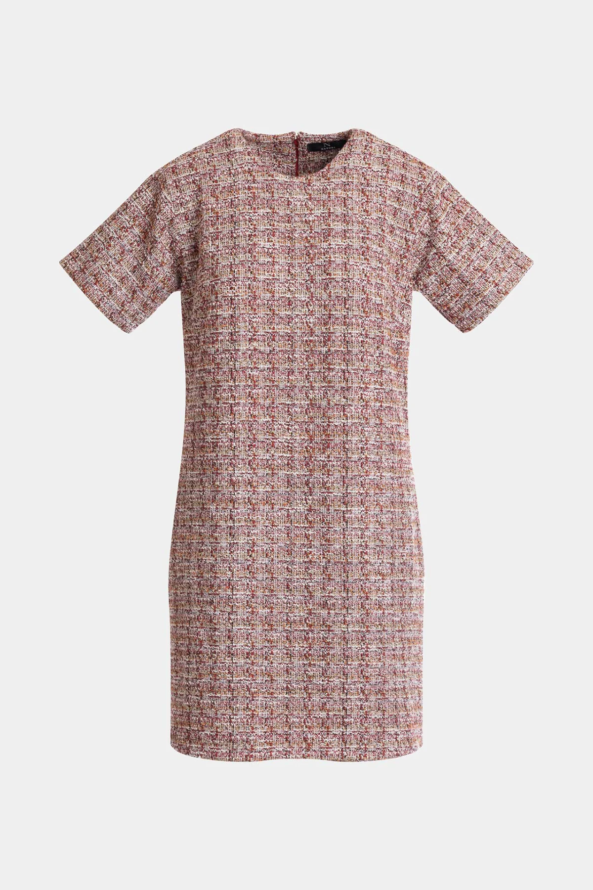 Tweed Short Sleeve Shift Dress - Image 3