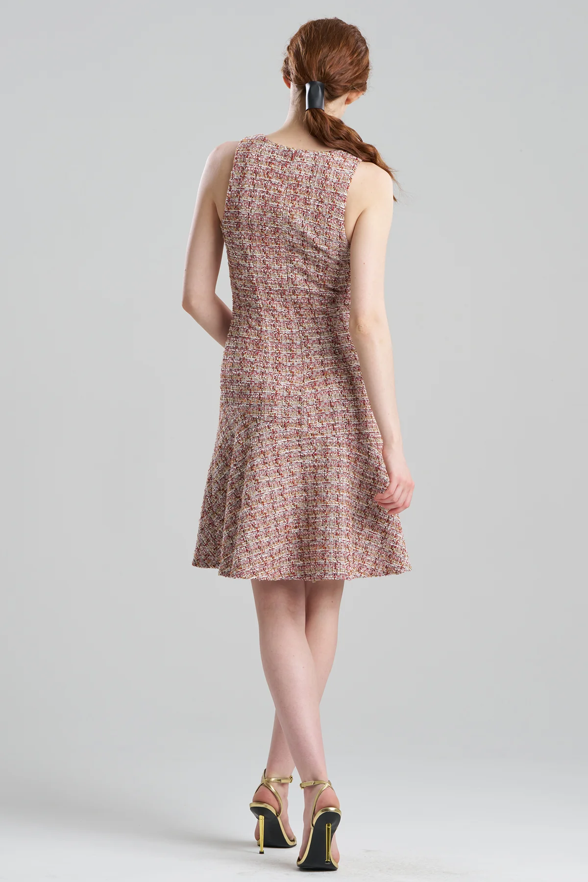 Tweed Sleeveless Flounce Dress - Image 2