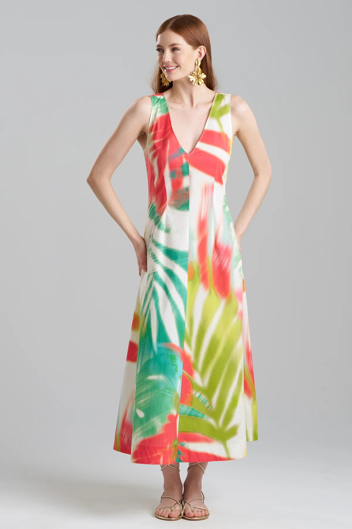 Usami Cotton V-Neck Maxi Dress - Image 2