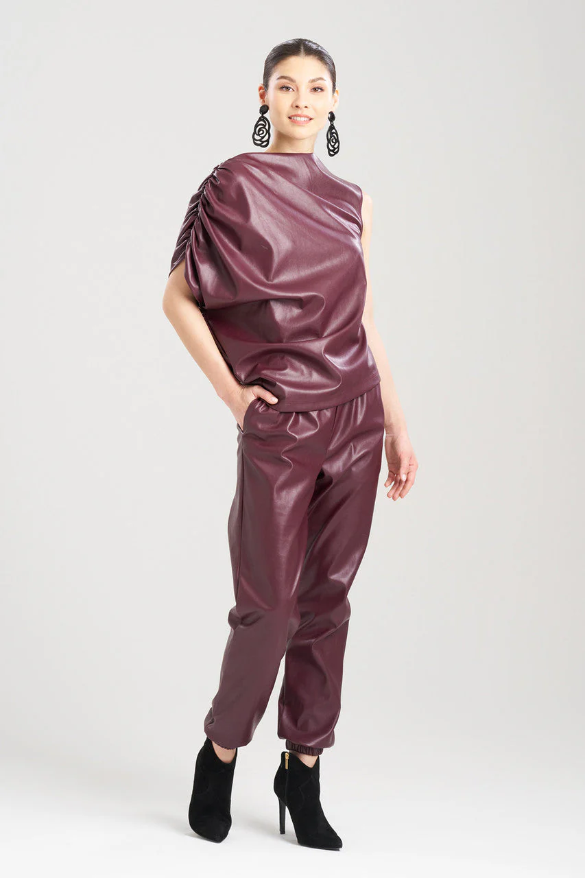 Vegan Luxe Lambskin Drape Top