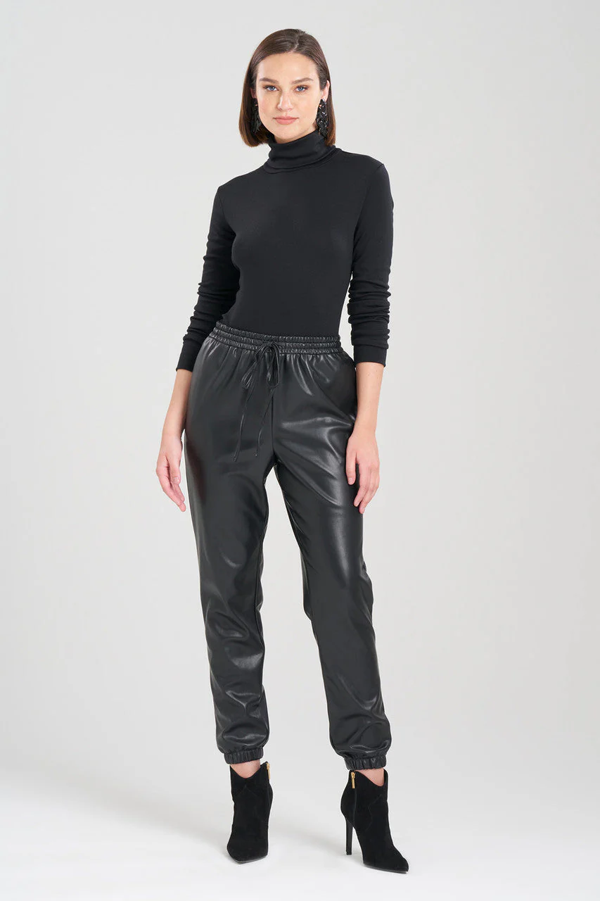 Vegan Luxe Lambskin Jogger Pants - Image 3