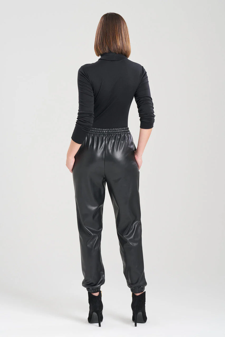 Vegan Luxe Lambskin Jogger Pants - Image 4