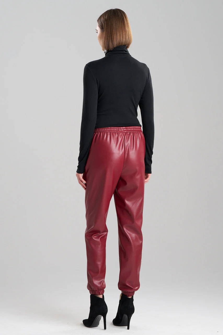 Vegan Luxe Lambskin Jogger Pants - Image 2